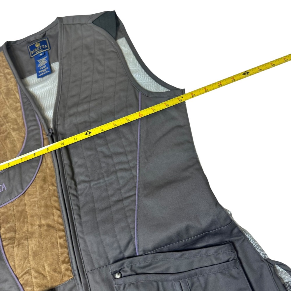Beretta Silver Pigeon Shooting Vest Womans Medium Grey Tan Right Hand Recoil Pad - Picture 6 of 11